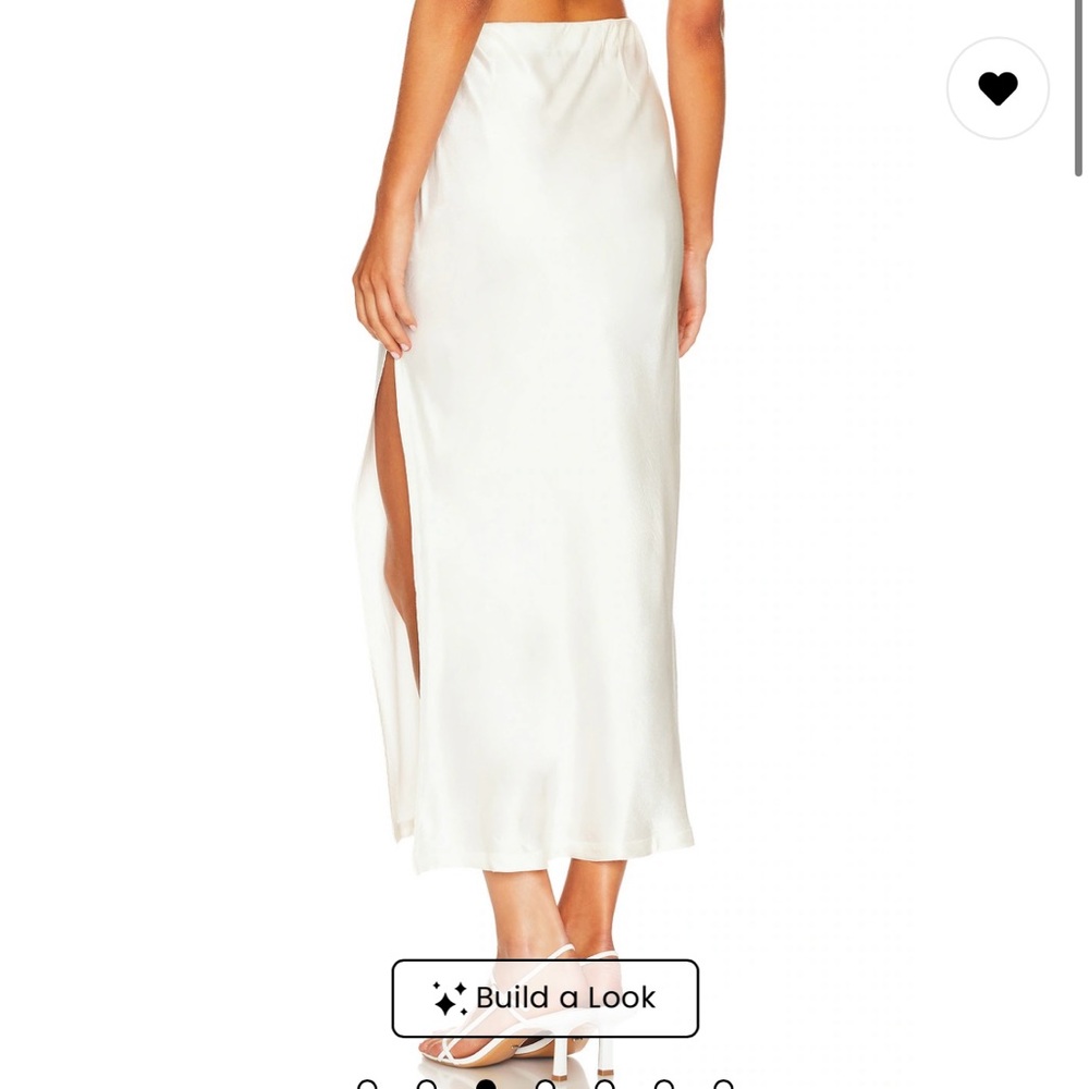 Enza Costa Satin Bias Cut Skirt in Cloud - Picture 2 of 3